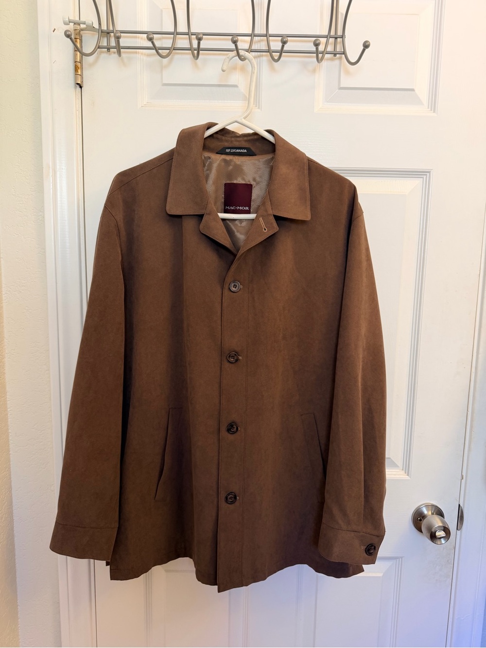 Men's Brown Button-Front Lightweight Shirt Jacket by Haggar